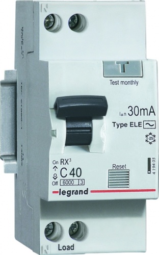 Выключатель автоматический дифференциальный RX3 1п+N 16А C 30мА тип AC | код. 419399 |  Legrand 